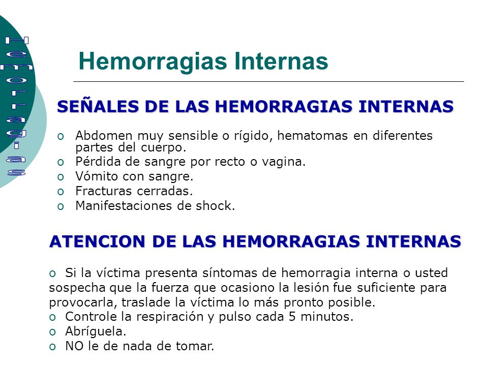 como parar una hemorragia interna
